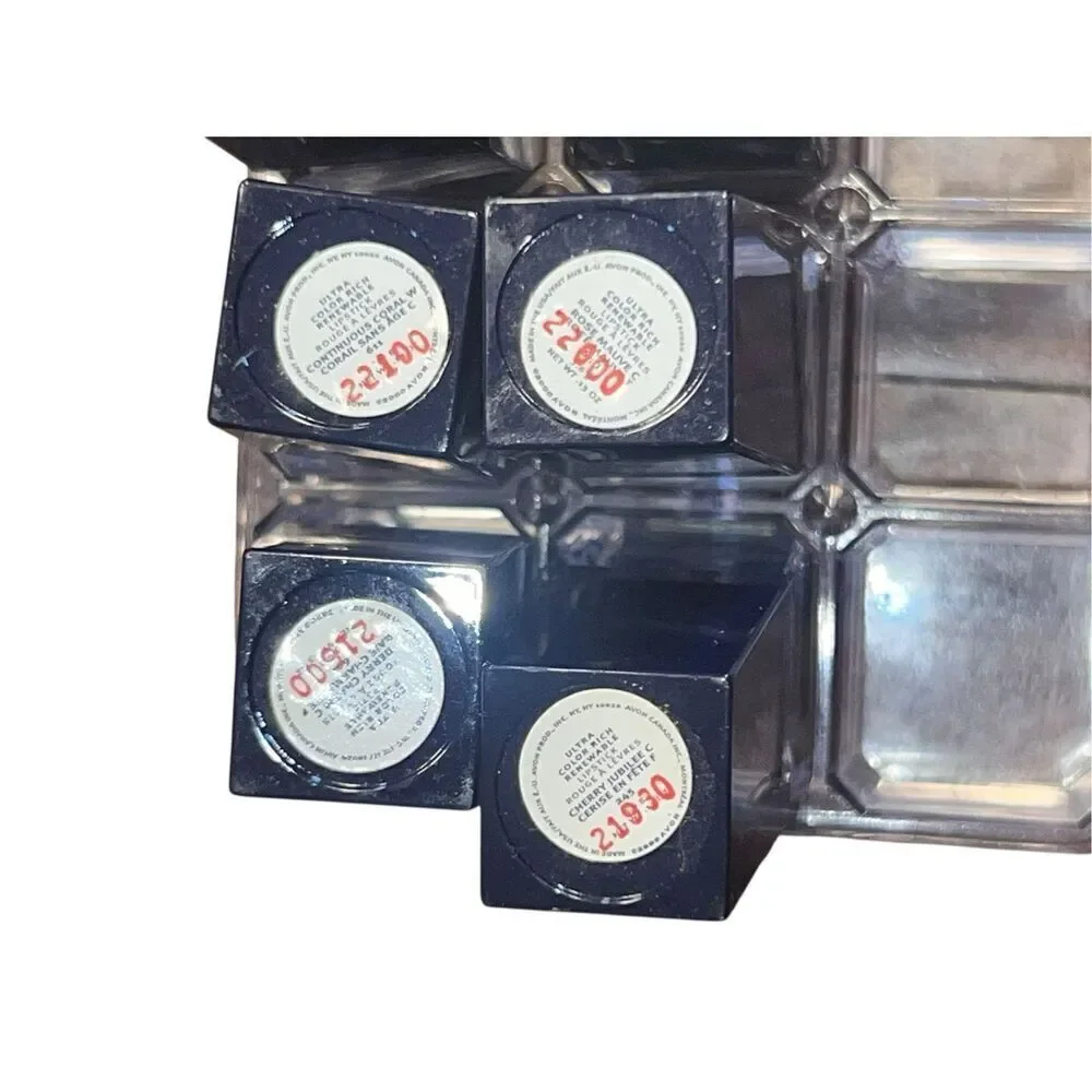 16 Avon Vintage Discontinued Full Size Lipsticks & acrylic lipstick holder